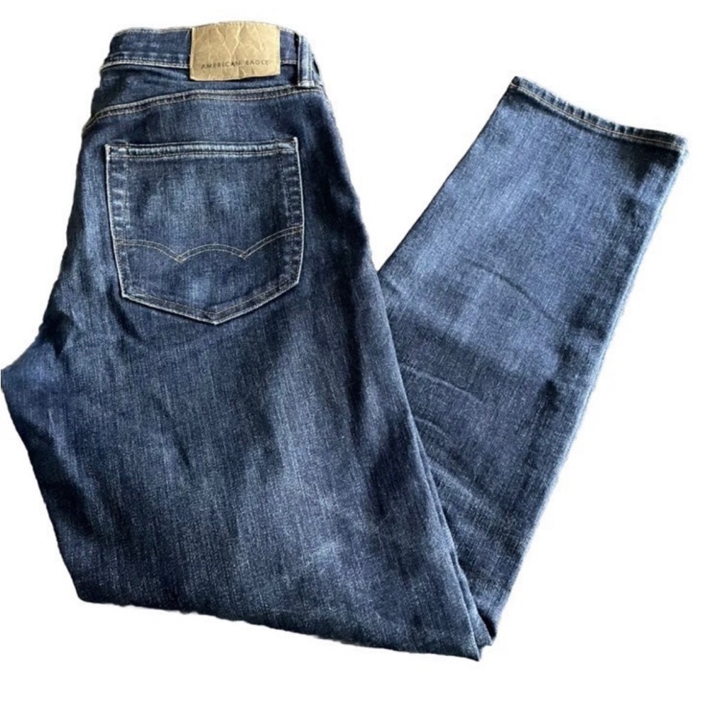 American Eagle Men’s Jeans Size 30 X 32 Airflex Temp Tech Dark Blue 2% Elastane